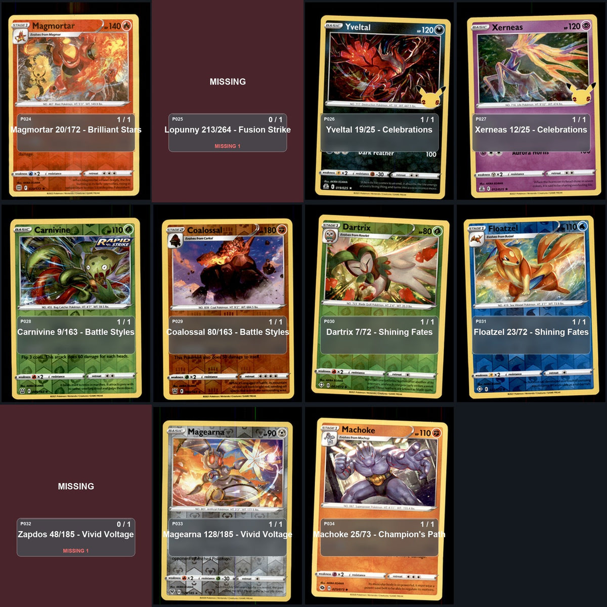Pokemon TCG AKIRA EGAWA Artist Collection 31 Cards Lot
