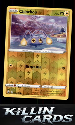 Reverse Holofoil Chinchou 052/203 Pokemon Common SWSH07: Evolving Skies Card NM