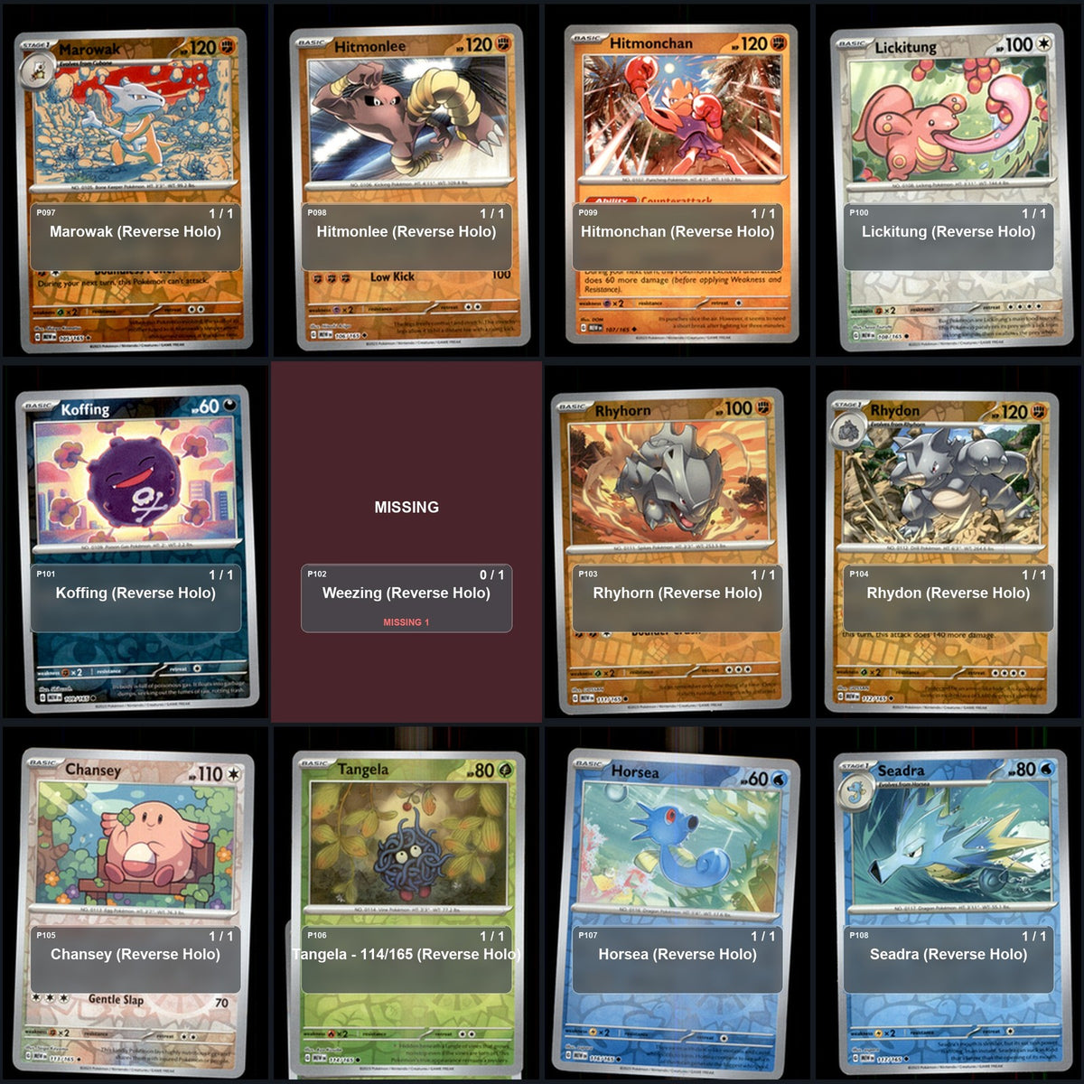 Pokemon TCG SV: Scarlet & Violet 151 Reverse Holo Master Set 106 Reverse Holo