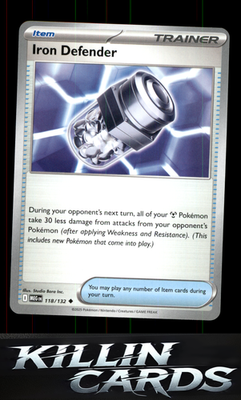 Iron Defender 118/132 Pokemon Uncommon ME01: Mega Evolution Card NM