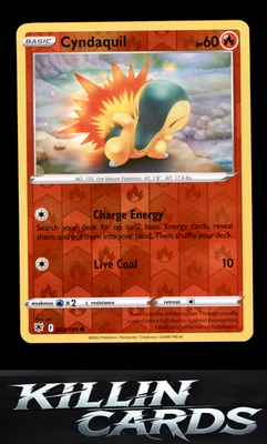 Reverse Holofoil Cyndaquil 023/189 Pokemon Common SWSH10: Astral Radiance Card N