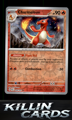 Reverse Holofoil Charmeleon - 008/091 008/091 Pokemon Uncommon SV: Paldean Fates