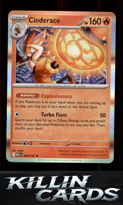 Cinderace 028/132 Pokemon Rare ME01: Mega Evolution Card NM