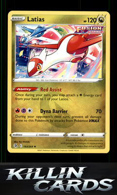 Latias 193/264 Pokemon Rare SWSH08: Fusion Strike Card NM
