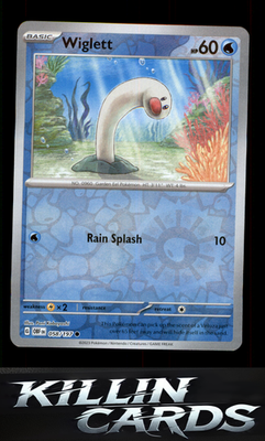 Reverse Holofoil Wiglett 058/197 Pokemon Common SV03: Obsidian Flames Card NM