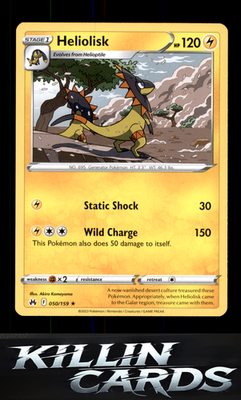 Heliolisk 050/159 Pokemon Rare SWSH: Crown Zenith Card NM
