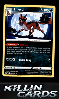 Thievul 104/189 Pokemon Rare SWSH10: Astral Radiance Card NM