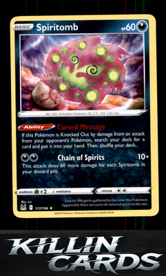 Spiritomb 117/196 Pokemon Rare SWSH11: Lost Origin Card NM
