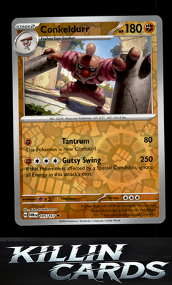 Reverse Holofoil Conkeldurr 105/167 Pokemon Uncommon SV06: Twilight Masquerade C