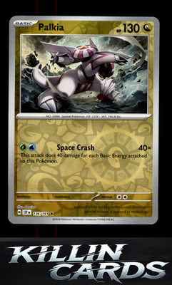Reverse Holofoil Palkia 136/191 Pokemon Rare SV08: Surging Sparks Card NM