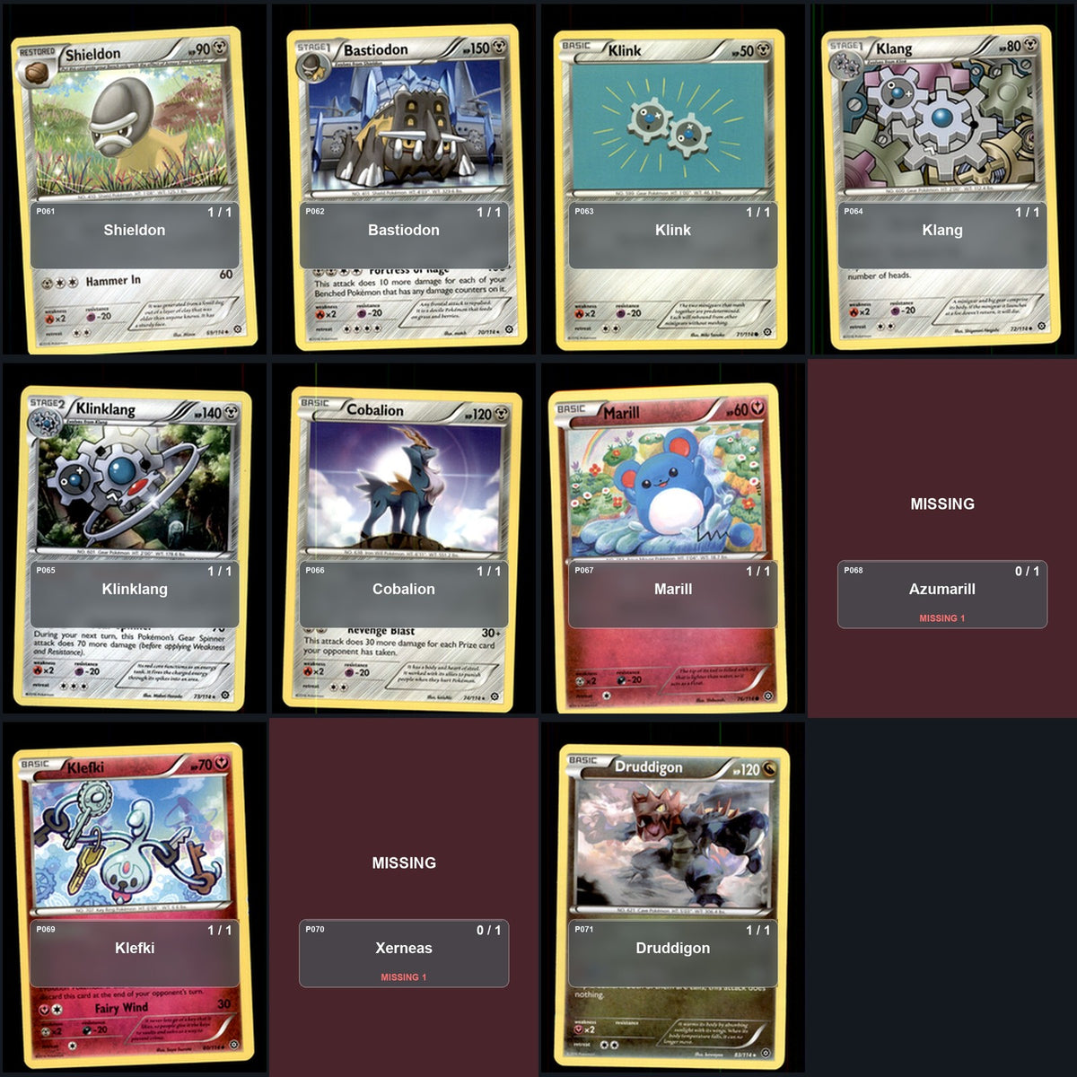 Pokemon TCG XY - Steam Siege C/UC/R Standard Set 80 Cards