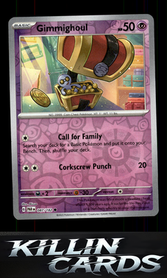 Reverse Holofoil Gimmighoul - 087/182 087/182 Pokemon Common SV04: Paradox Rift