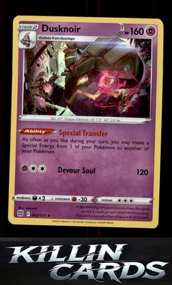Dusknoir 062/172 Pokemon Holo Rare SWSH09: Brilliant Stars Card NM