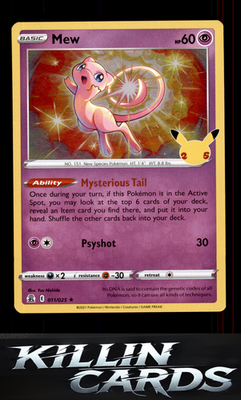 Mew 011/025 Pokemon Holo Rare Celebrations Card NM