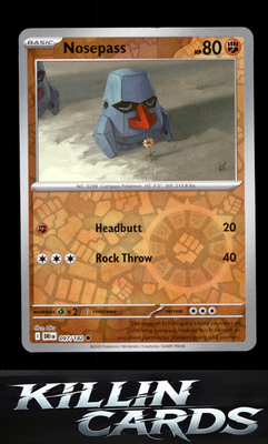 Reverse Holofoil Nosepass 097/182 Pokemon Common SV10: Destined Rivals Card NM