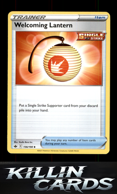Welcoming Lantern 156/198 Pokemon Uncommon SWSH06: Chilling Reign Card NM