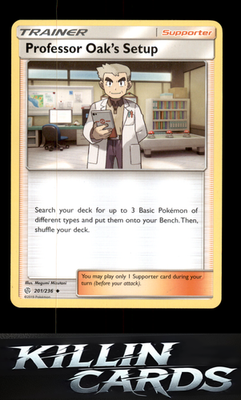 Professor Oak's Setup 201/236 Pokemon Uncommon SM - Cosmic Eclipse Card NM