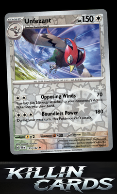 Reverse Holofoil Unfezant 135/162 Pokemon Uncommon SV05: Temporal Forces Card NM