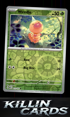 Reverse Holofoil Weedle 013/165 Pokemon Common SV: Scarlet & Violet 151 Card NM