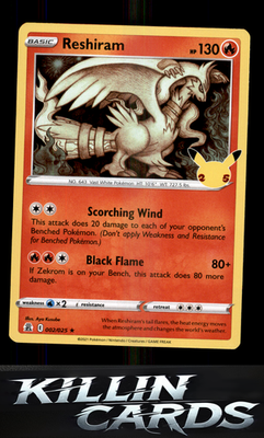 Reshiram 002/025 Pokemon Holo Rare Celebrations Card NM
