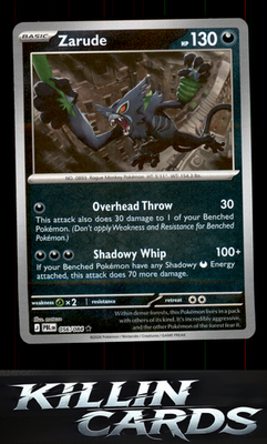 Reverse Holofoil Zarude 056/084 Pokemon Rare ME05: Pitch Black Card NM