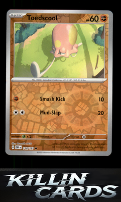 Reverse Holofoil Toedscool 118/197 Pokemon Common SV03: Obsidian Flames Card NM