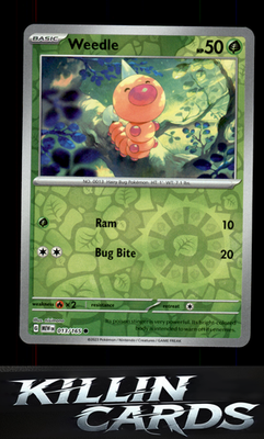 Reverse Holofoil Weedle 013/165 Pokemon Common SV: Scarlet & Violet 151 Card NM
