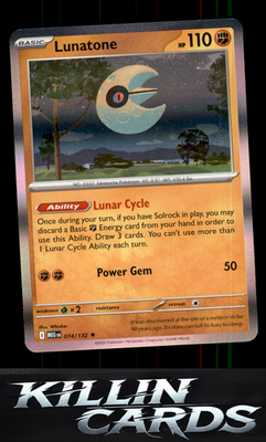 Lunatone 074/132 Pokemon Rare ME01: Mega Evolution Card NM