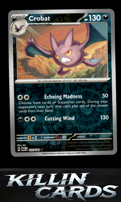 Reverse Holofoil Crobat 112/182 Pokemon Uncommon SV04: Paradox Rift Card NM