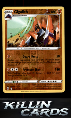 Reverse Holofoil Gigalith 088/203 Pokemon Rare SWSH07: Evolving Skies Card NM