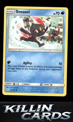 Sneasel 43/236 Pokemon Common SM - Cosmic Eclipse Card NM