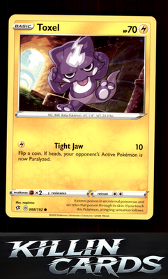 Toxel 068/192 Pokemon Common SWSH02: Rebel Clash Card NM