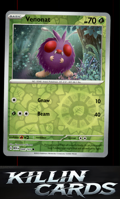 Reverse Holofoil Venonat 048/165 Pokemon Common SV: Scarlet & Violet 151 Card NM