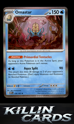 Omastar 139/165 Pokemon Rare SV: Scarlet & Violet 151 Card NM