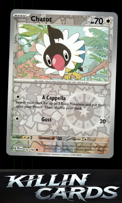 Reverse Holofoil Chatot - 132/162 132/162 Pokemon Common SV05: Temporal Forces C