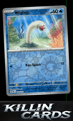 Reverse Holofoil Wiglett 058/197 Pokemon Common SV03: Obsidian Flames Card NM