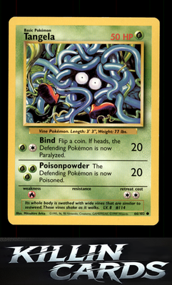 Tangela 066/102 Pokemon Common Base Set Card LP
