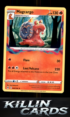 Magcargo 022/196 Pokemon Rare SWSH11: Lost Origin Card NM
