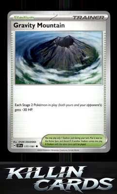 Gravity Mountain 177/191 Pokemon Uncommon SV08: Surging Sparks Card NM