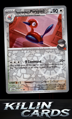 Reverse Holofoil Team Rocket's Porygon2 154/182 Pokemon Common SV10: Destined Ri