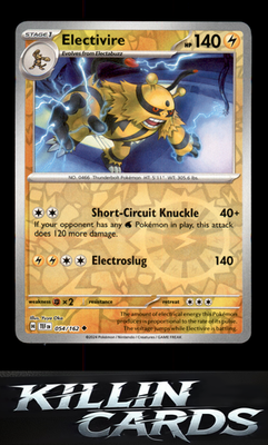 Reverse Holofoil Electivire 054/162 Pokemon Uncommon SV05: Temporal Forces Card