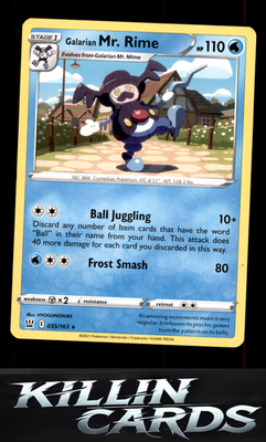 Galarian Mr. Rime 035/163 Pokemon Rare SWSH05: Battle Styles Card NM