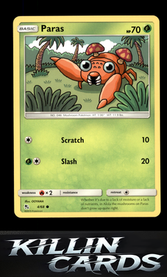 Paras 4/68 Pokemon Common Hidden Fates Card NM