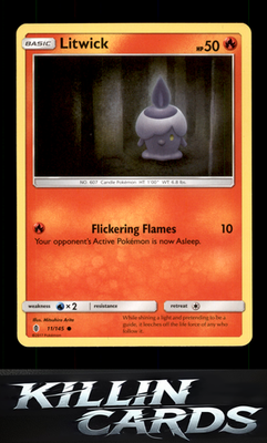 Litwick 11/145 Pokemon Common SM - Guardians Rising Card NM