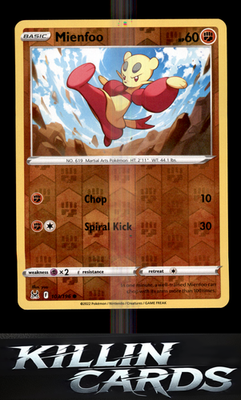 Reverse Holofoil Mienfoo 103/196 Pokemon Common SWSH11: Lost Origin Card NM