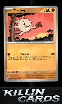 Mankey 056/165 Pokemon Common SV: Scarlet & Violet 151 Card NM