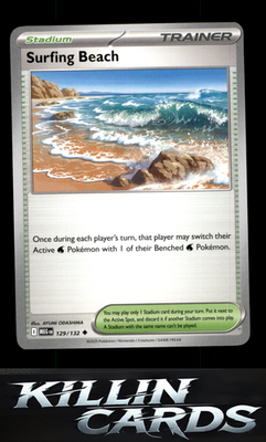 Surfing Beach 129/132 Pokemon Uncommon ME01: Mega Evolution Card NM