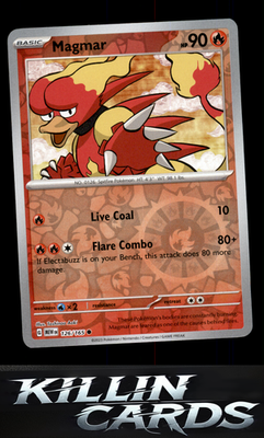 Reverse Holofoil Magmar 126/165 Pokemon Common SV: Scarlet & Violet 151 Card NM