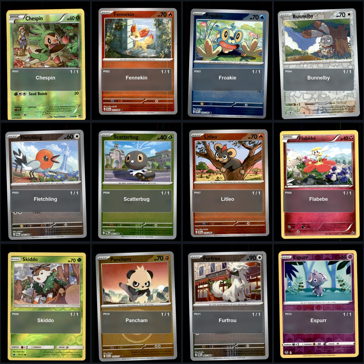 Pokemon TCG Generation 6 Pokemon Pokedex Set 72 Cards Collection