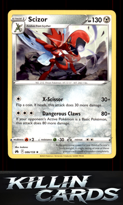 Scizor 086/159 Pokemon Rare SWSH: Crown Zenith Card NM